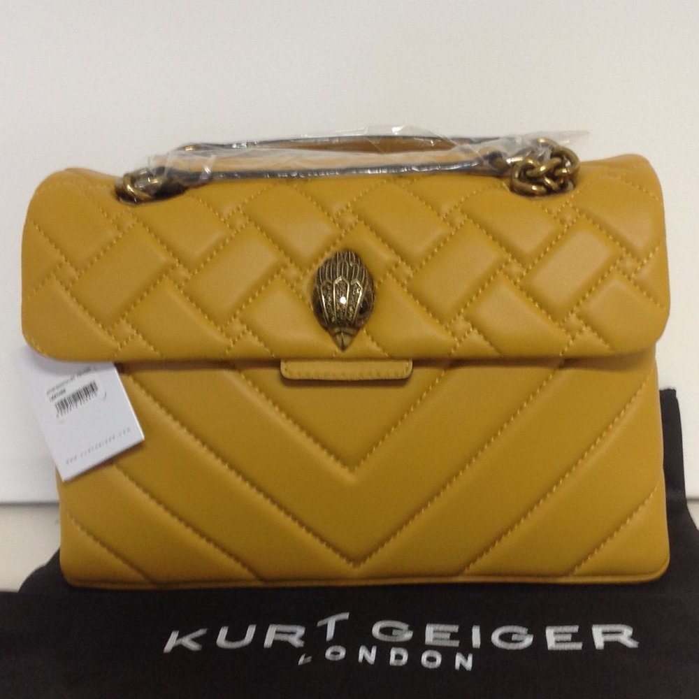 Medium Yellow Kensington Leather Shoulder Bag